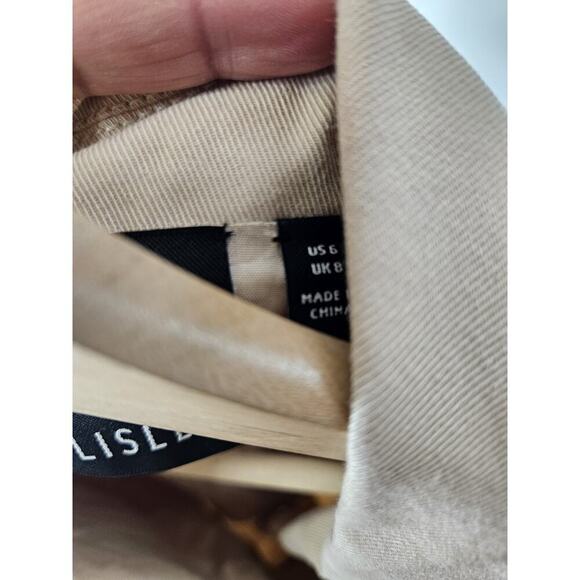 Carlisle Cropped Khaki Pleat Ruffle Trench Jacket 6 - Picture 5 of 6